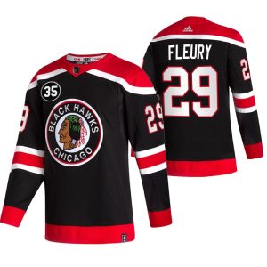 Chicago Blackhawks Trikot Marc-Andre Fleury 35 Patch Honor Tony Esposito Retro Schwarz